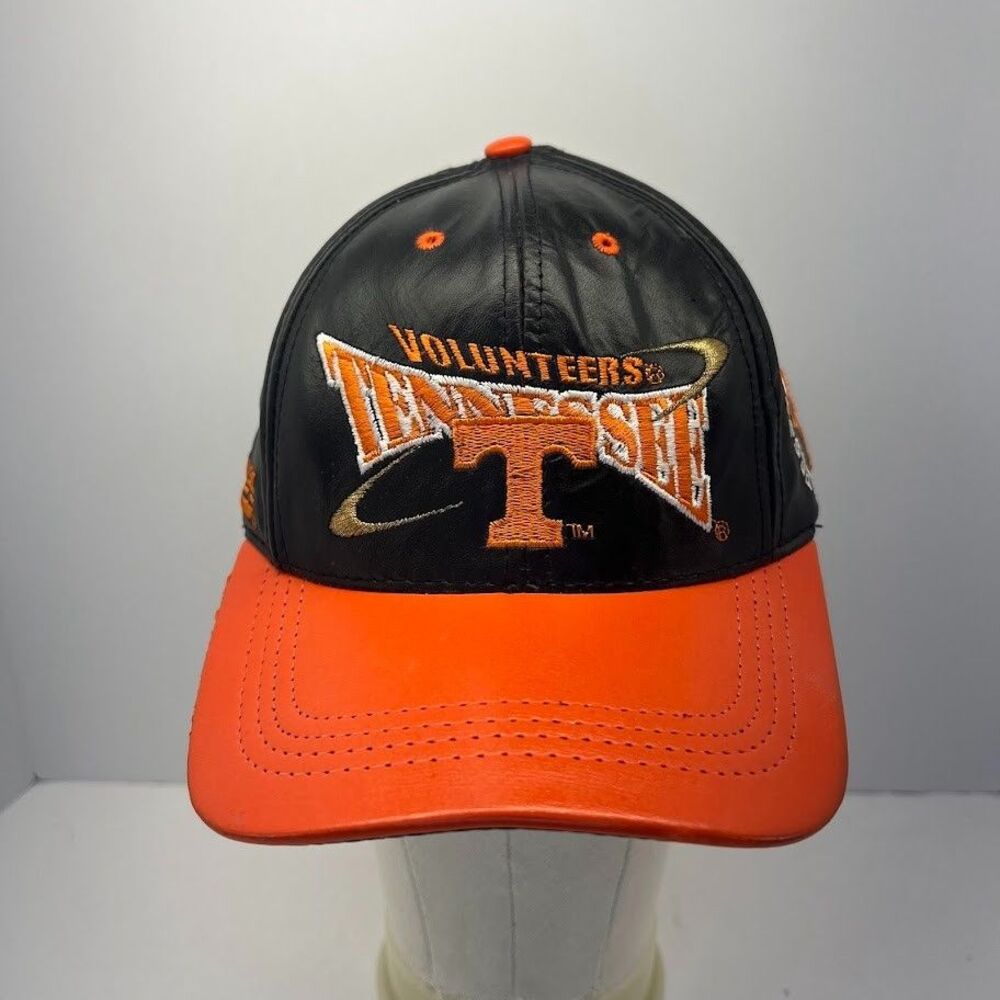 University Of Tennessee Volunteers Leather Strapback Hat Made In USA NCAA Modern